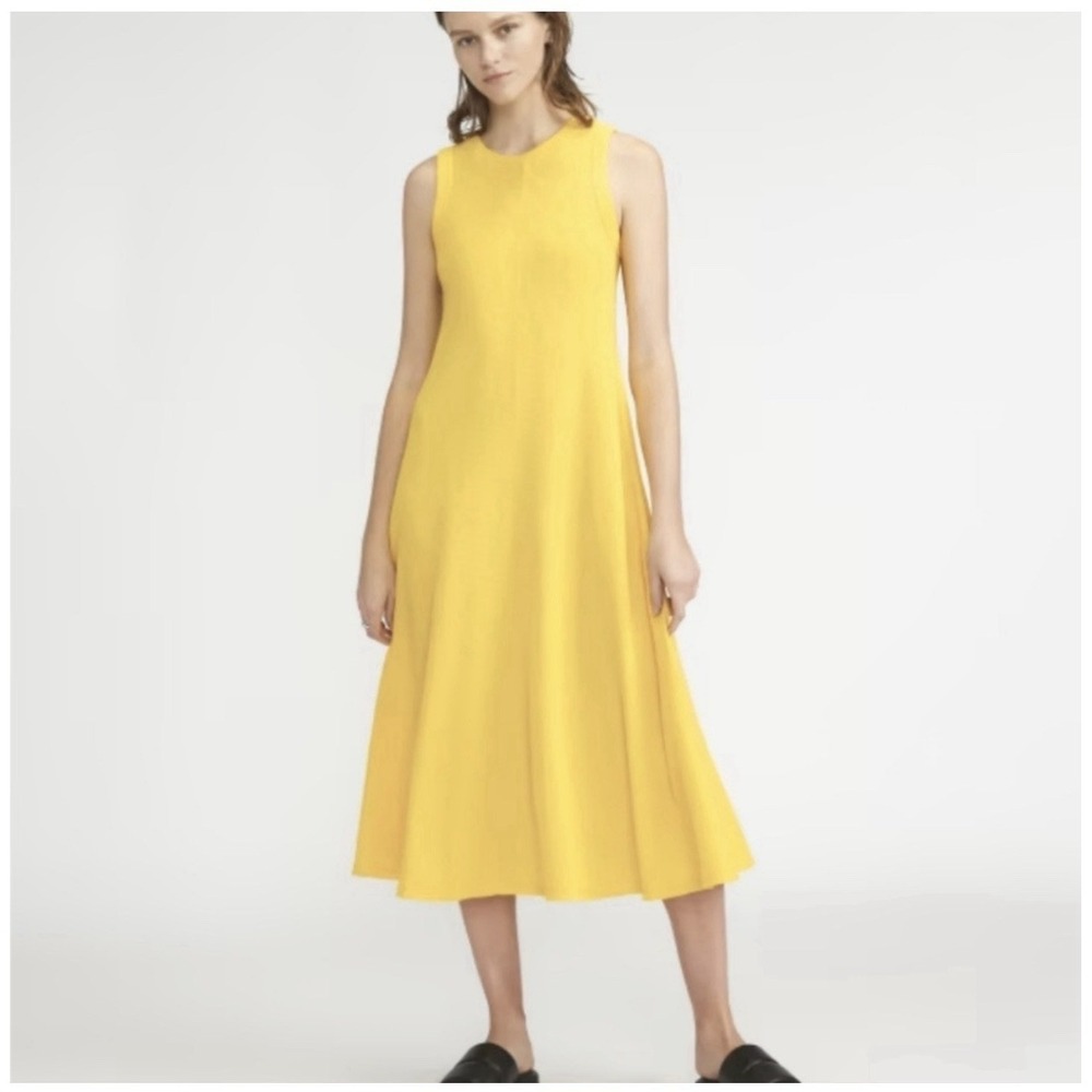 Everlane‎ Yellow Organic Cotton Waffle Long Tank Dress. M Minimalist